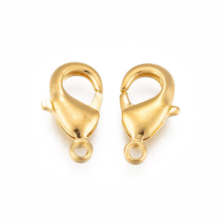 Karabinerverschluss 12 mm – Goldfarbe - PerlineBeads