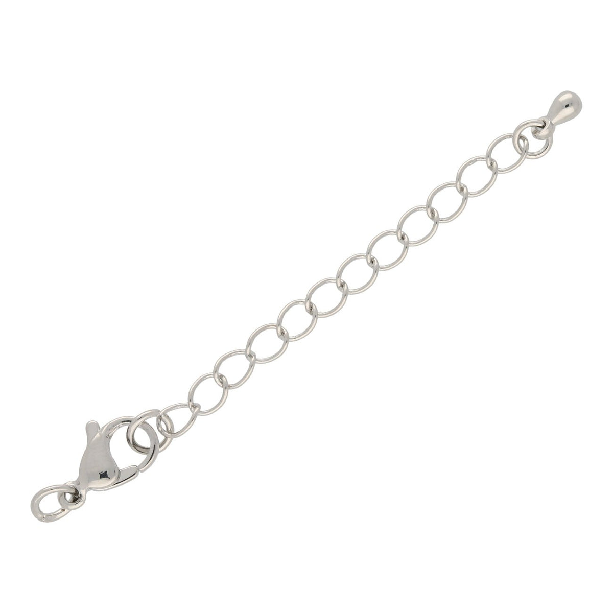 Karabinerverschluss 12 mm mit Verlängerung - Platin - PerlineBeads