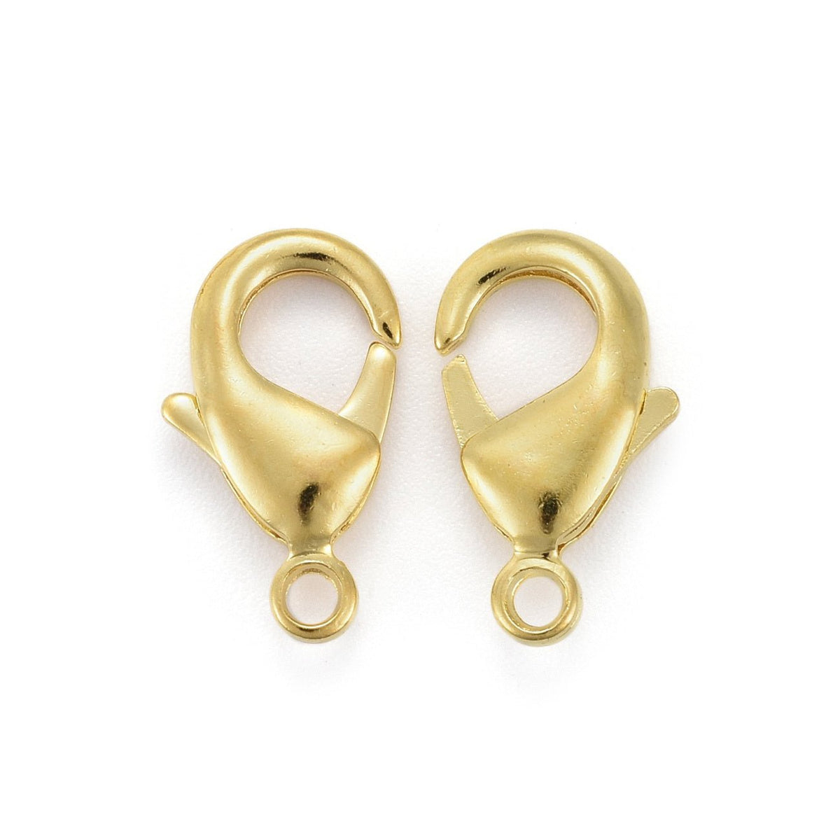 Karabinerverschluss 15 mm – Goldfarbe - PerlineBeads