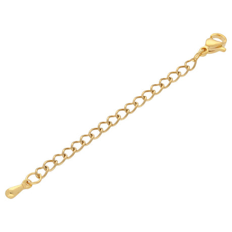 Karabinerverschluss mit Verlängerung, Edelstahl - Gold - PerlineBeads