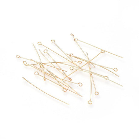 Kettelstift mit Öse 45 mm – Edelstahl, Farbe Gold - PerlineBeads