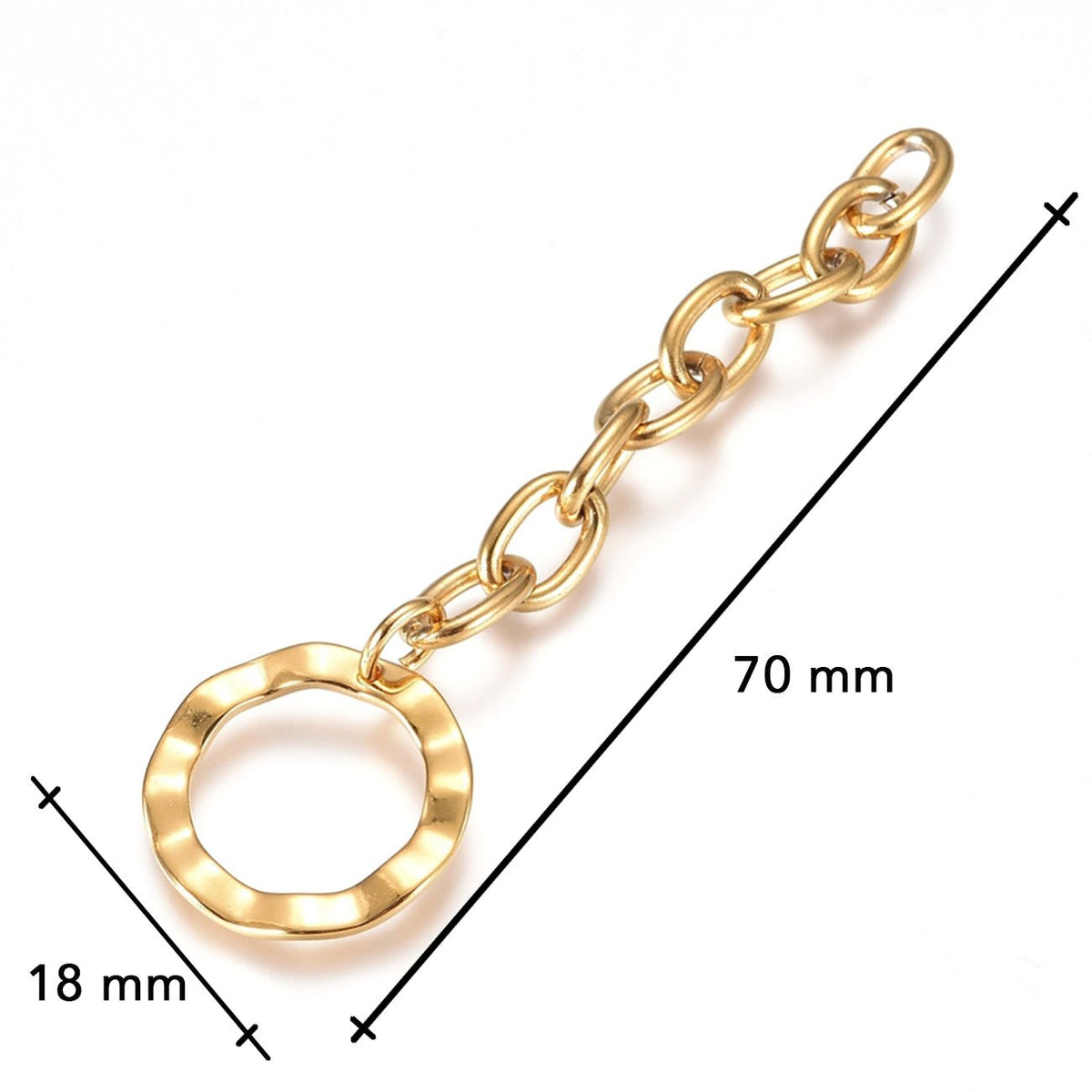 Goldige Kettenverlängerung mit dekorativen Ring - Farbe Gold - PerlinBeads