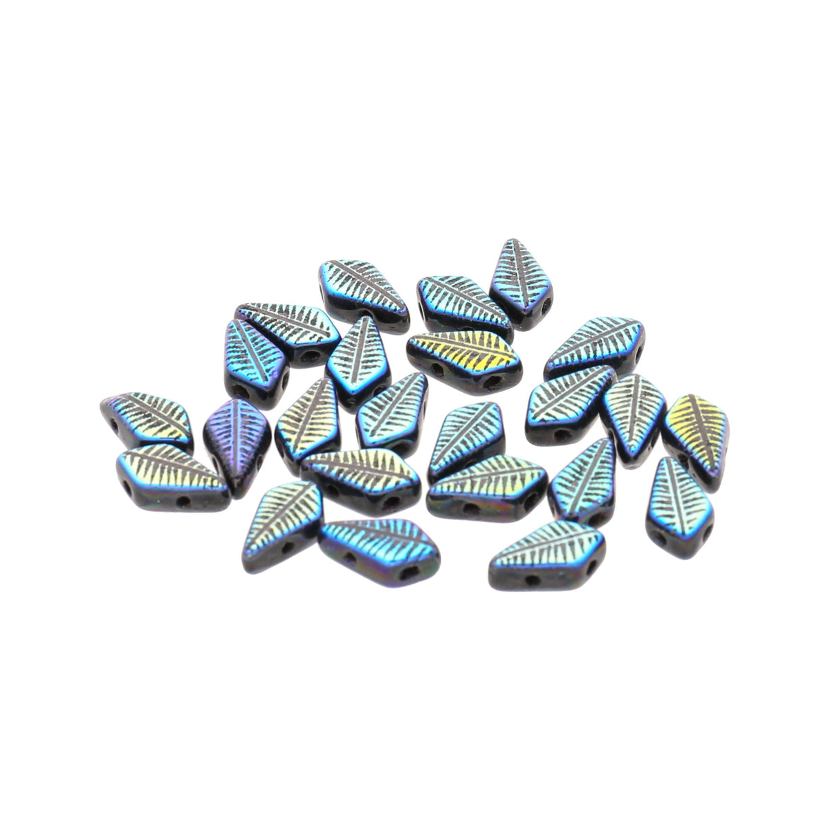 Kite Bead 9x5 mm - Jet Laser Cut - Feather - PerlineBeads
