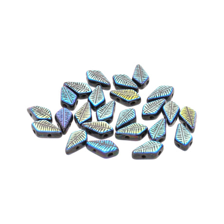 Kite Bead 9x5 mm - Jet Laser Cut - Feather - PerlineBeads