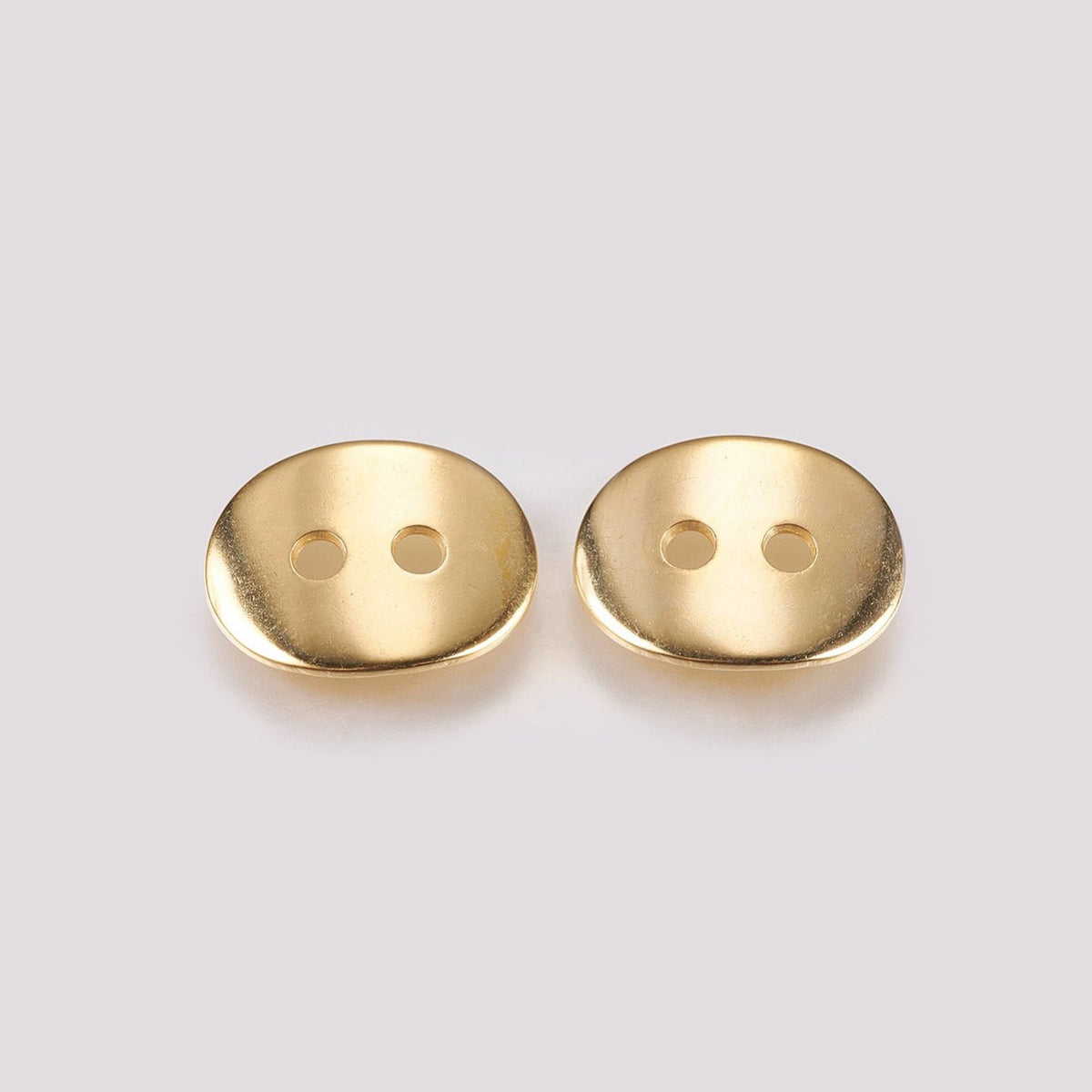 Knopf oval aus Edelstahl - Farbe Gold - PerlineBeads