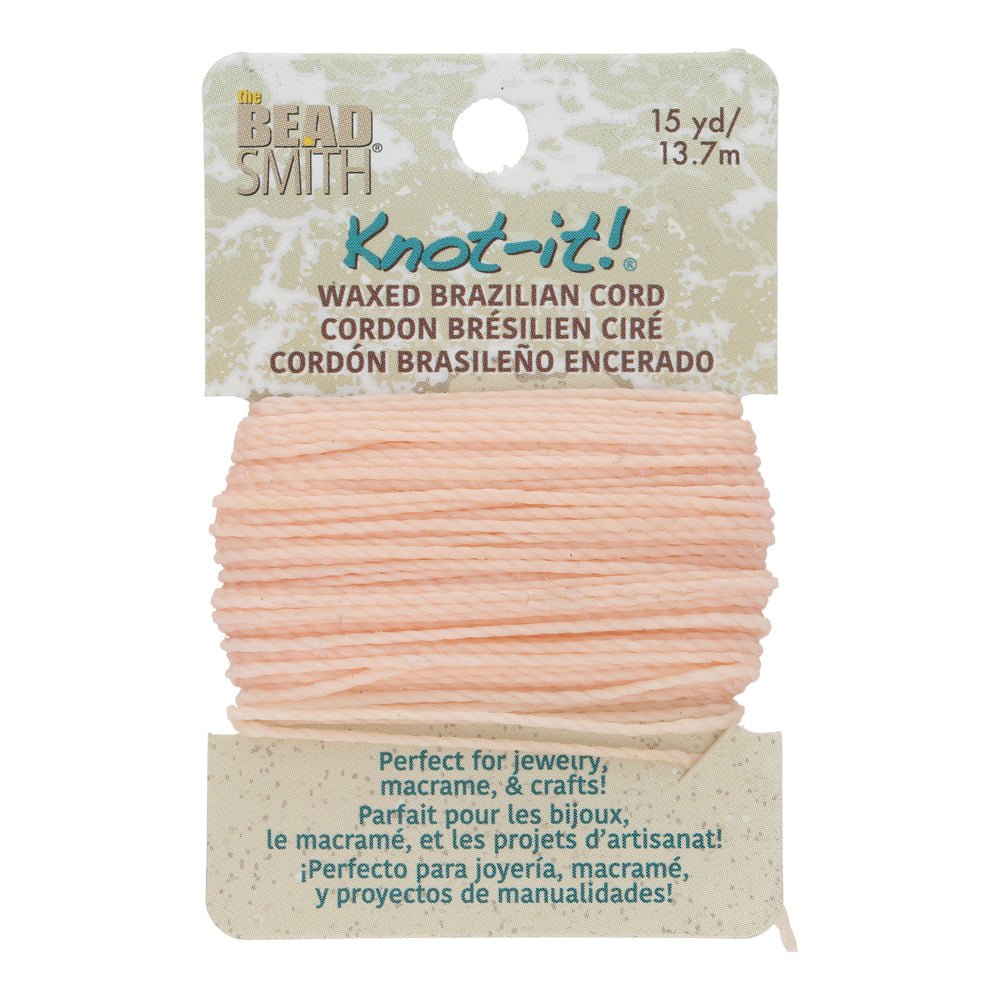 Knot-it! Gewachste brasilianische Kordel - Light Pink - PerlineBeads