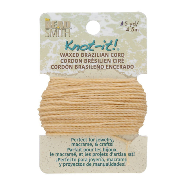 Knot-it! Gewachste brasilianische Kordel - Natural - PerlineBeads