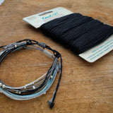 Knot-it! Gewachste brasilianische Kordel - schwarz - PerlineBeads