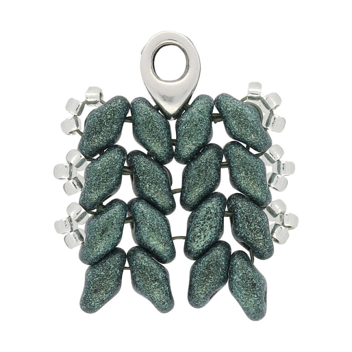 Kolympos-Superduo Bead Ending - Antique Silver Plate - PerlineBeads