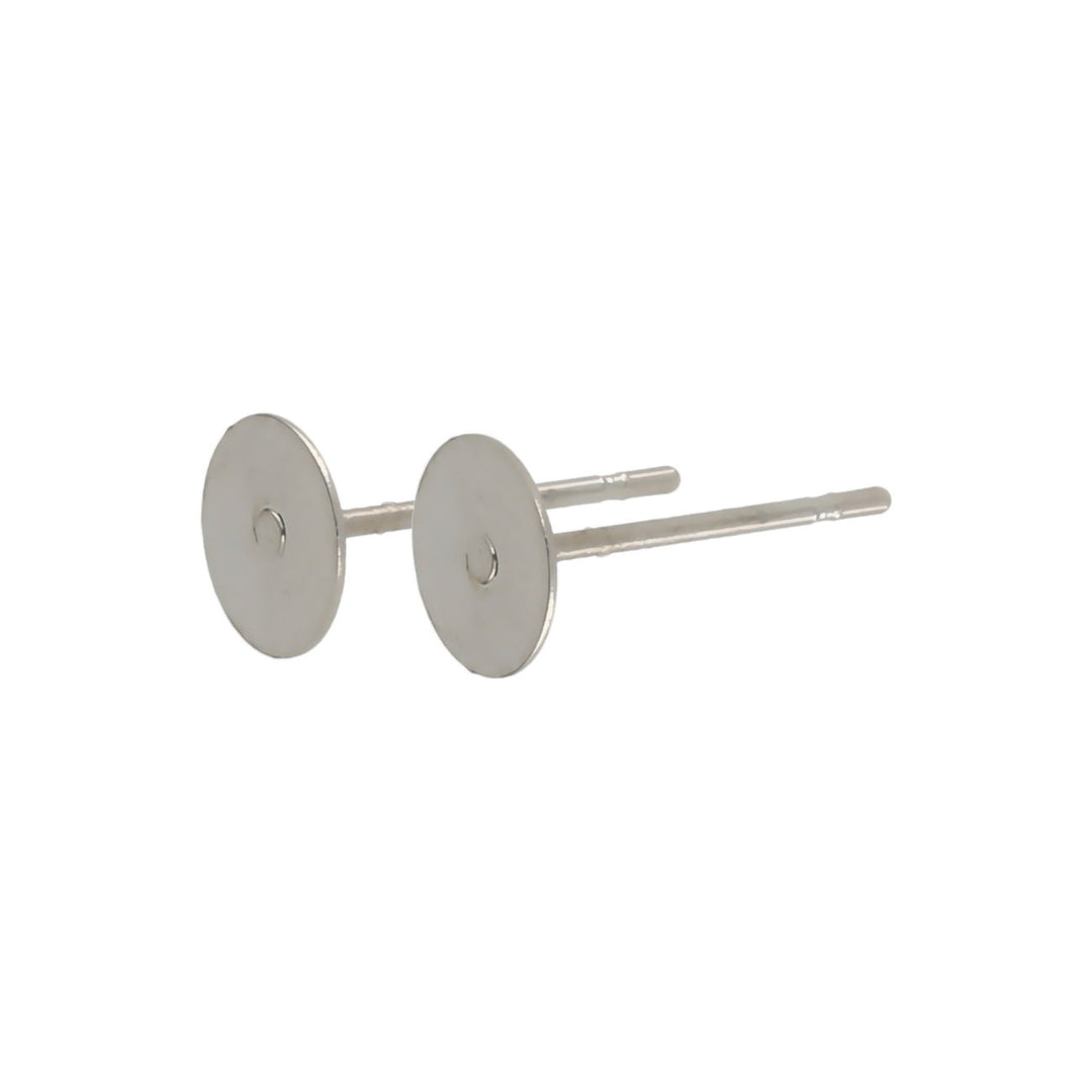 Ohrstecker mit 6 mm Platte - Platinfarbe - PerlineBeads