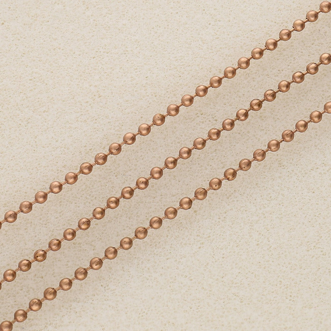 Kugelkette 2 mm – Farbe Kupfer rot - PerlineBeads