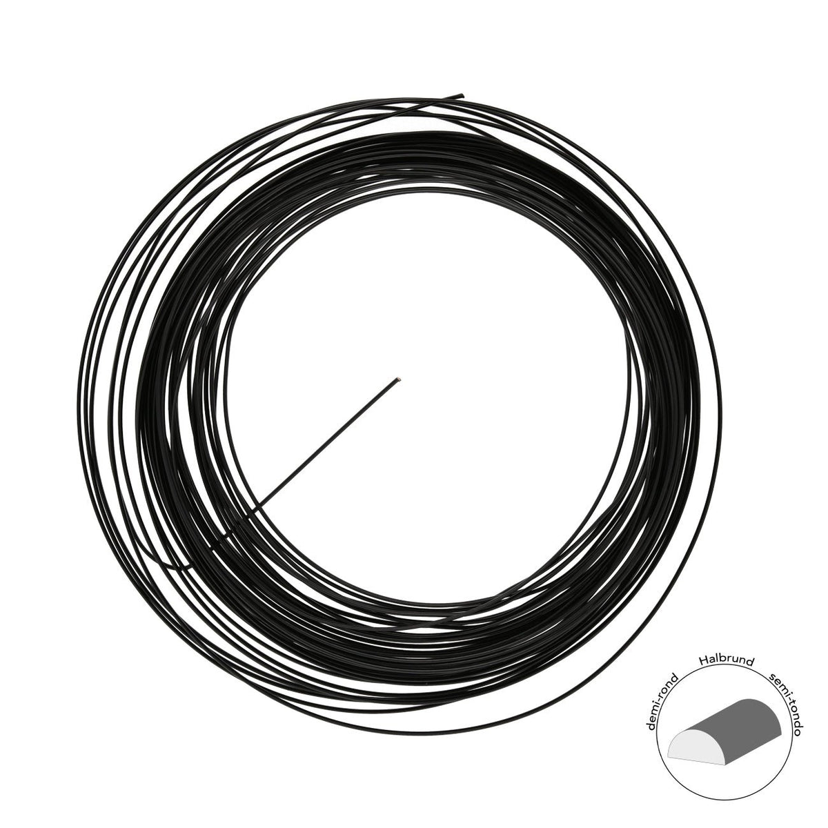 Kupferdraht Halbrund: Wire Elements™ – 18 Gauge – Black - PerlineBeads