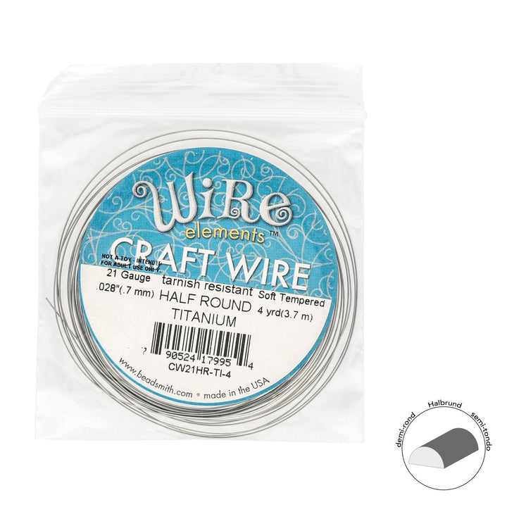 Kupferdraht Halbrund: Wire Elements™ – 21 Gauge – Titanium Tarnish Resistant - PerlineBeads