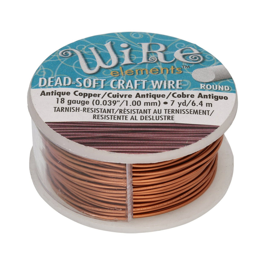 Kupferdraht: Wire Elements™ – 18 Gauge – Antique Copper Tarnish Resistant - PerlineBeads