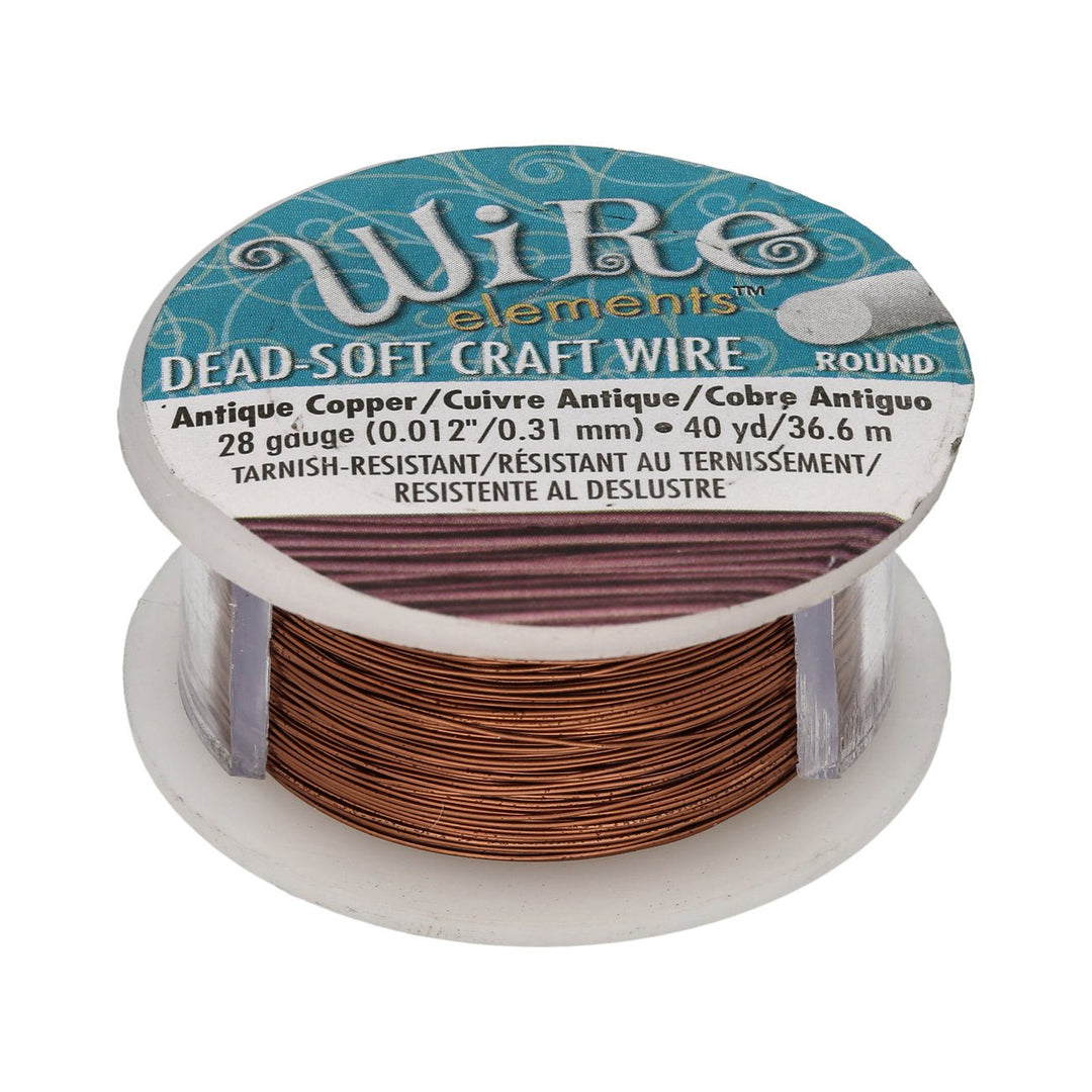 Kupferdraht: Wire Elements™ – 28 Gauge – Antique Copper Tarnish Resistant - PerlineBeads