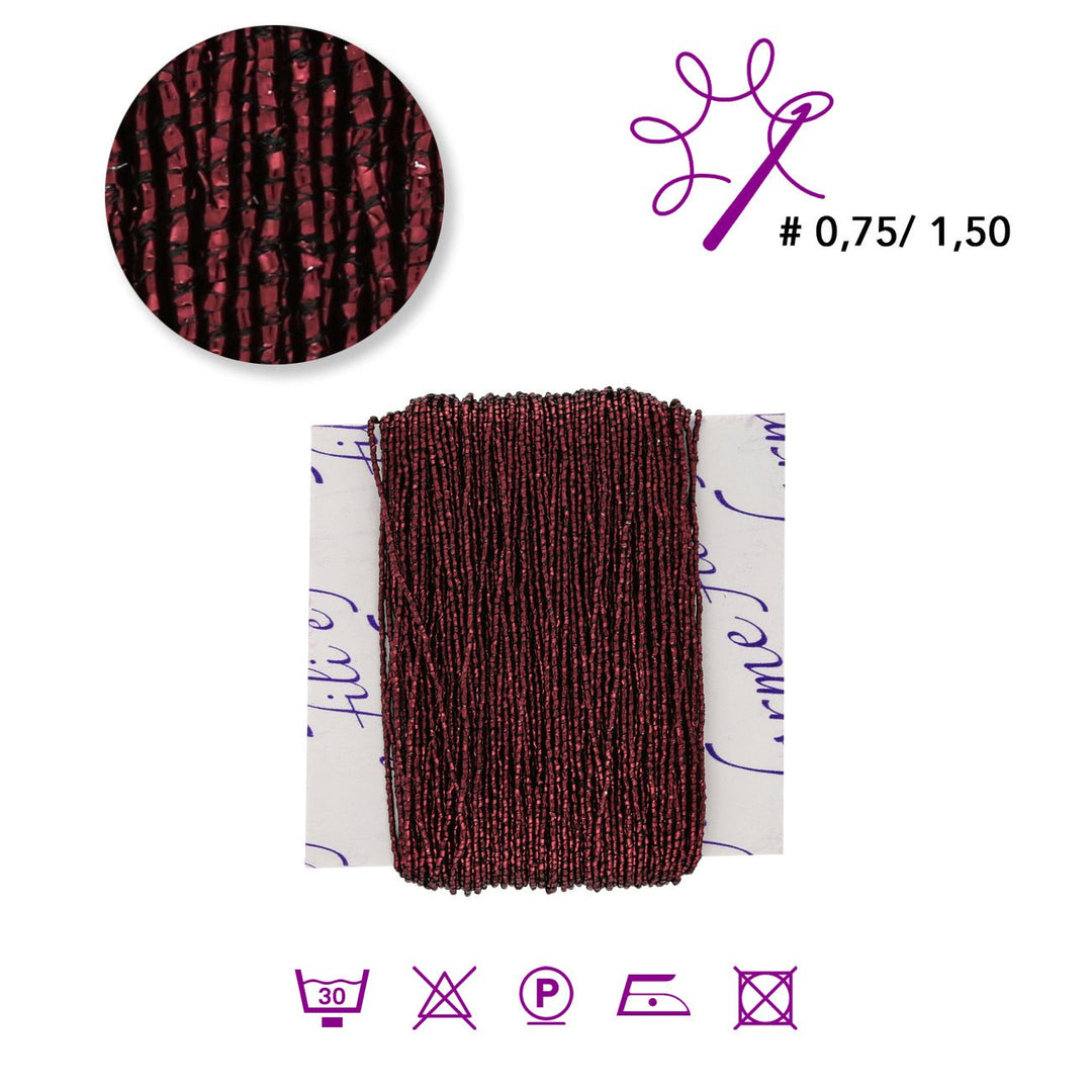 Lamé elastisches Schmuckgarn - Red Velvet - PerlineBeads