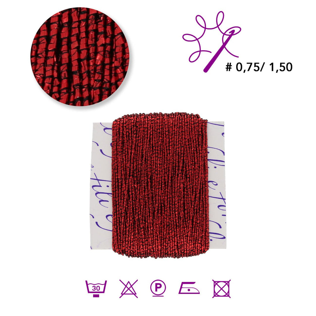 Lamé elastisches Schmuckgarn - Rot glänzend - PerlineBeads