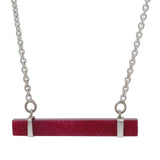 Lange Halskette Gaia, Sterling Silber und Rubin - PerlineBeads