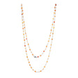 Lange Halskette, Silber mit Karneol Perlen - PerlineBeads