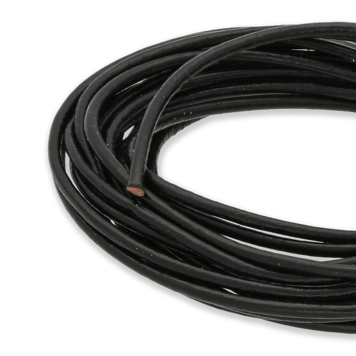 Lederkordel Ø 1 mm - Schwarz - PerlineBeads