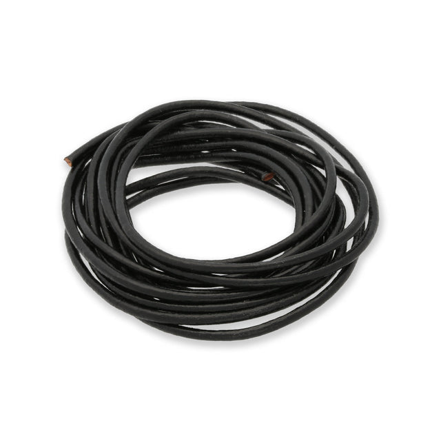 Lederkordel Ø 2 mm - Schwarz - PerlineBeads