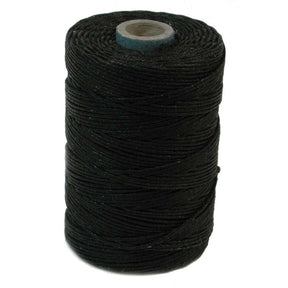 Leinengarn gewachst, Irish Waxed Linen, 4-PLY - Black - PerlineBeads