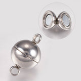 Magnetverschluss rund - 10 mm – Farbe Silber - PerlineBeads