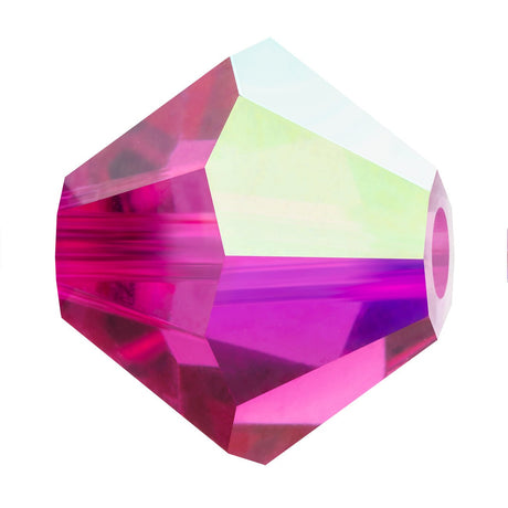 M.C. Doppelkegel 4 mm - Fuchsia AB - PerlineBeads