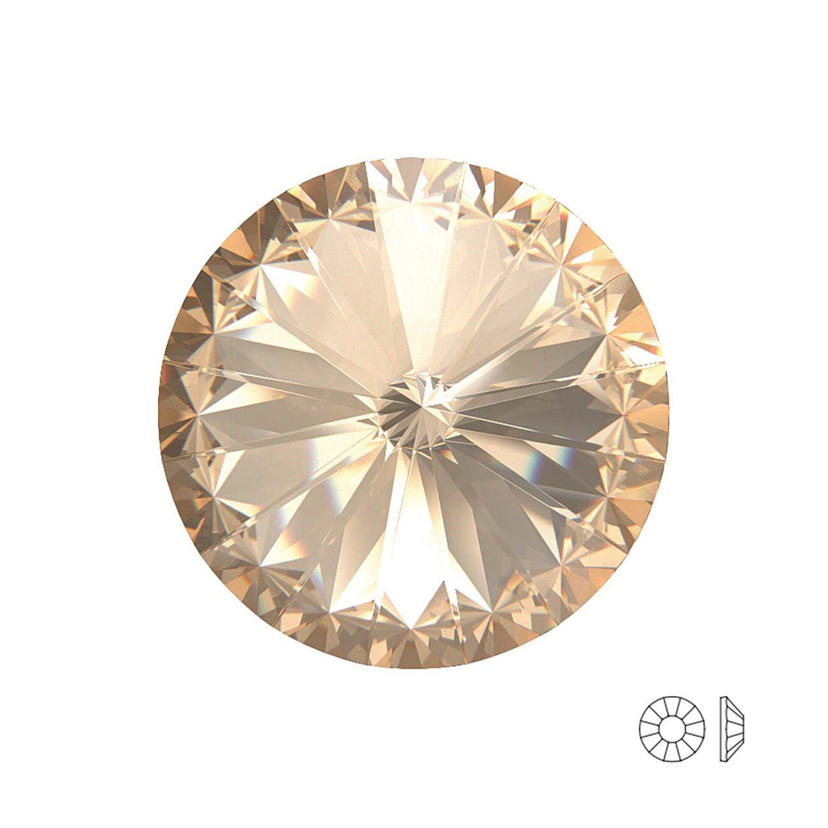 MC Flatback Cut Viva (SS34) – Crystal Honey - PerlineBeads