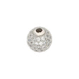 Metallperle Cubic Zirconia micro pavé - 8mm - Kristall-Platin - PerlineBeads