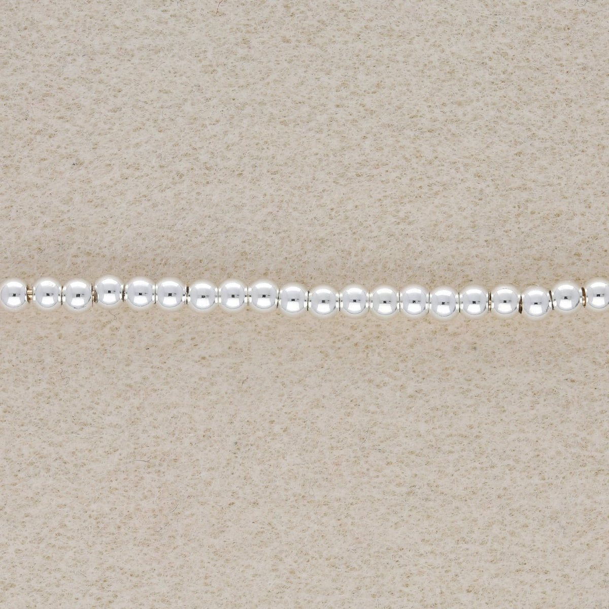 Metallperle rund - 3 mm - Silber - PerlineBeads