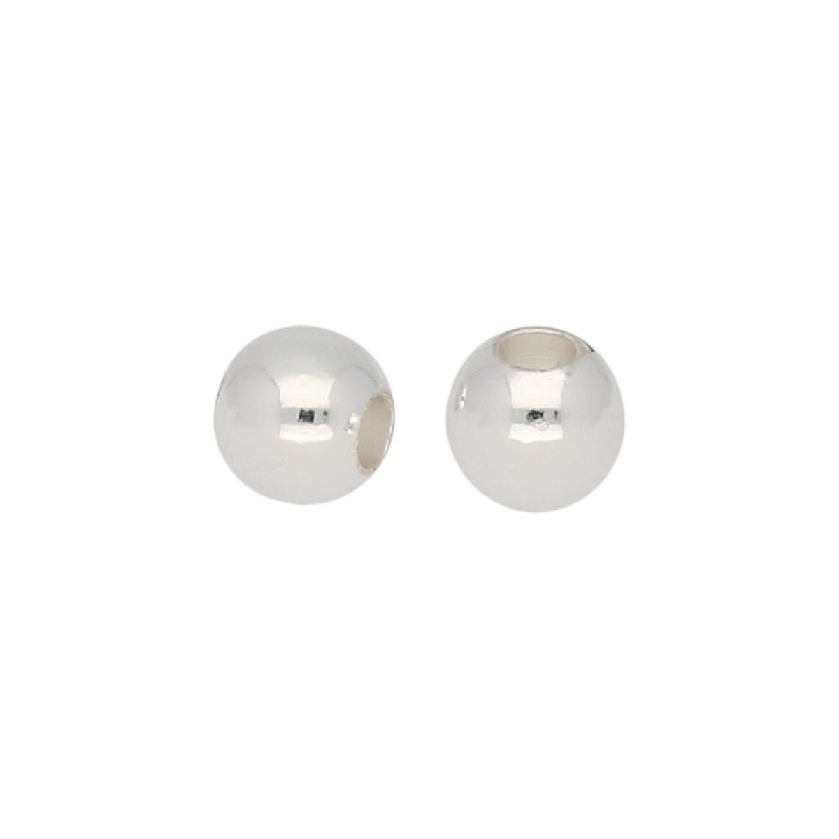 Metallperle rund - 3 mm - Silber - PerlineBeads