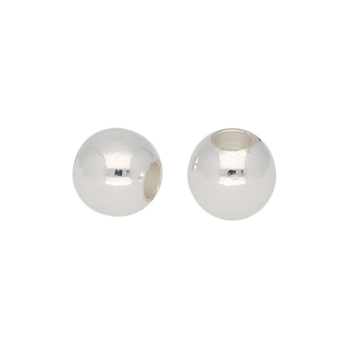Metallperle rund 4 mm - Silber - PerlineBeads