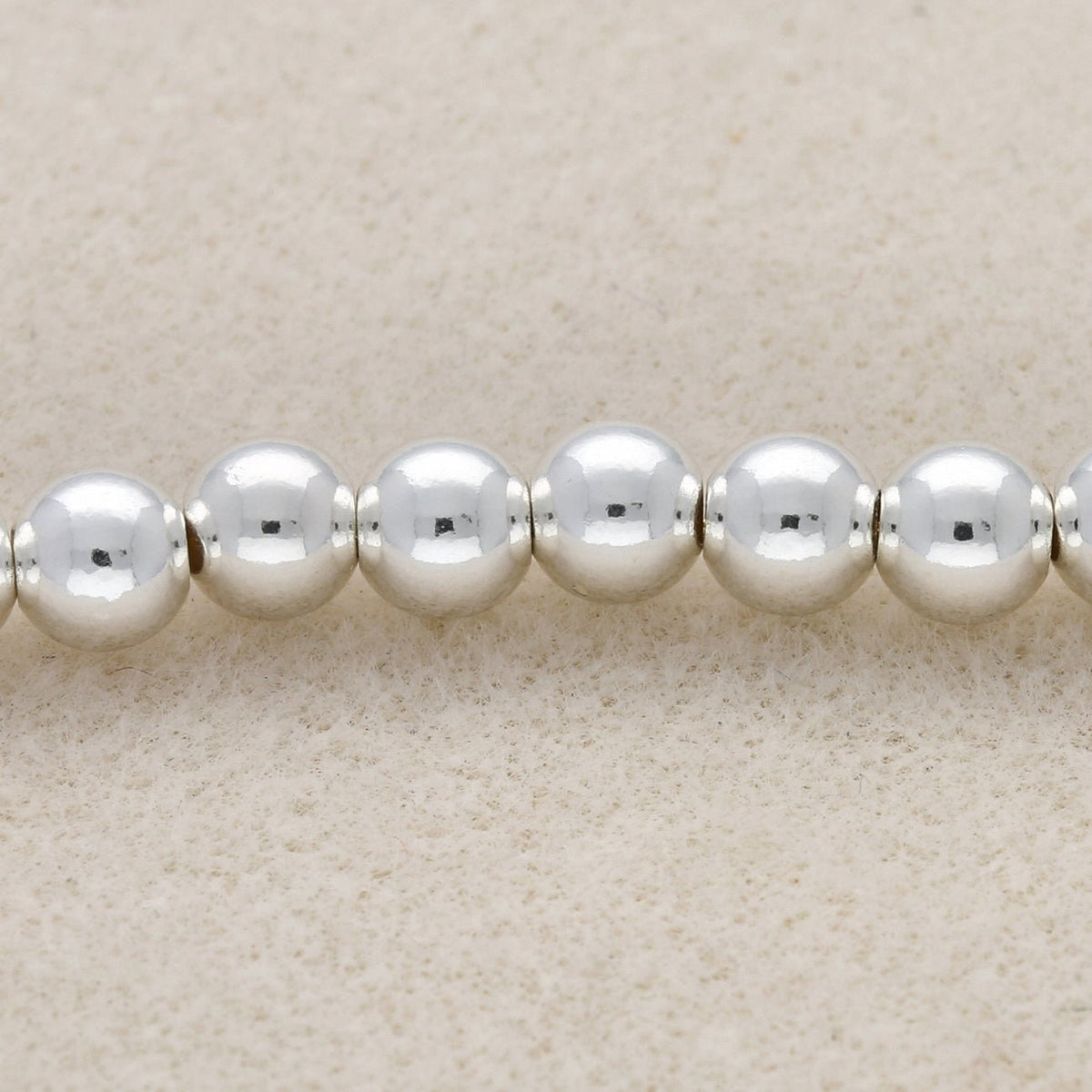 Metallperle rund - 6 mm - Silber - PerlineBeads