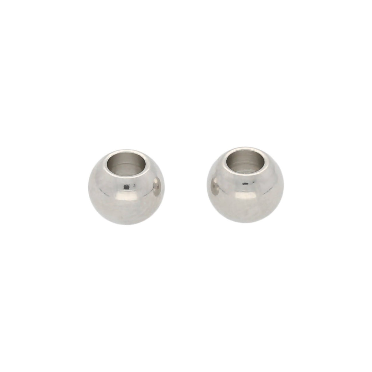 Metallperle rund - 6x5 mm - Silber - PerlineBeads