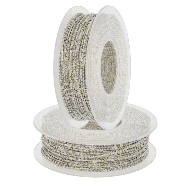 Microthai LUX Schmuckgarn - Fog / Gold - PerlineBeads