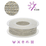 Microthai LUX Schmuckgarn - Fog / Gold - PerlineBeads