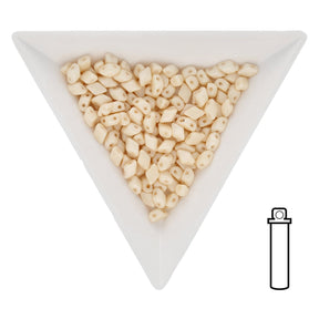 Mini GemDuo 6x4 mm - Chalk Orange Luster - PerlineBeads