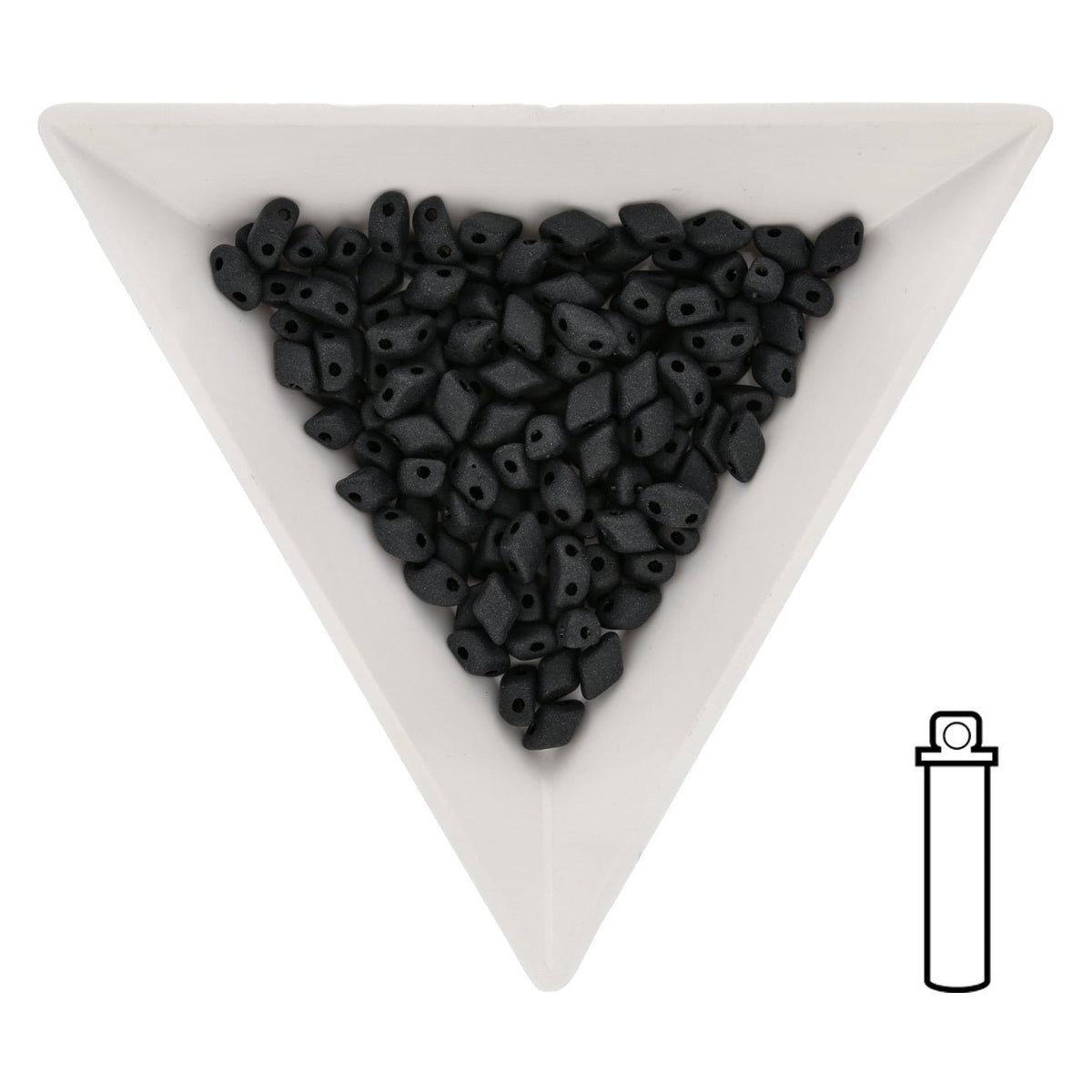 Mini GemDuo 6x4 mm - Jet Mat - PerlineBeads