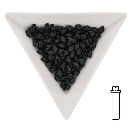 Mini GemDuo 6x4 mm - Jet Mat - PerlineBeads