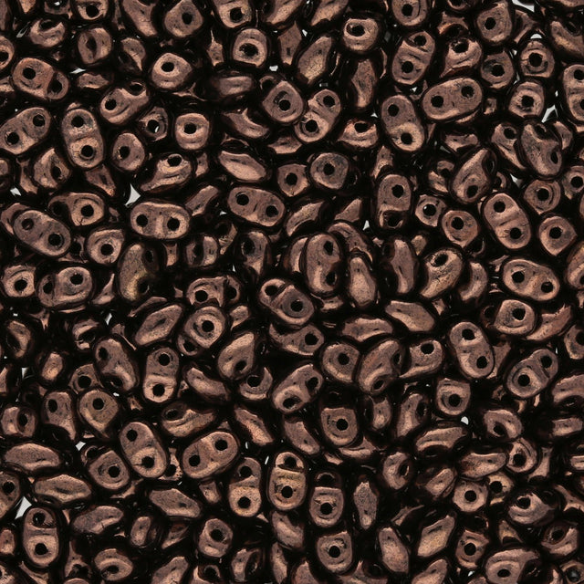 MiniDuo 2x4 mm - Jet Bronze - PerlineBeads