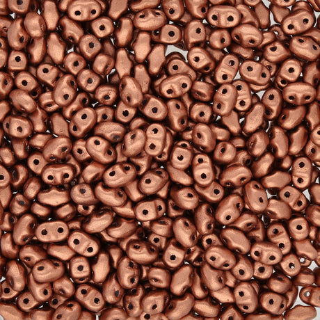 MiniDuo 2x4 mm - Matte Metallic Copper - PerlineBeads