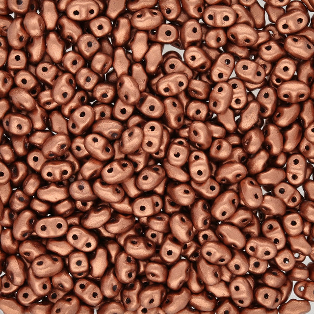 MiniDuo 2x4 mm - Matte Metallic Copper - PerlineBeads