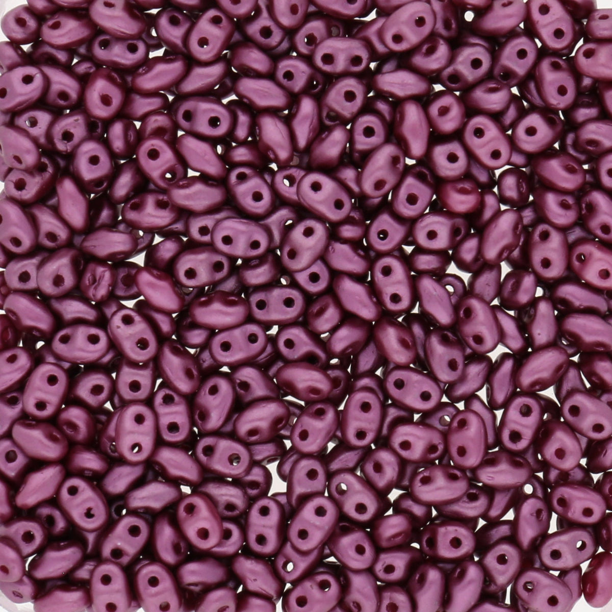 MiniDuo 2x4 mm - Pastel Burgundy - PerlineBeads
