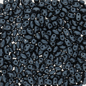 MiniDuo 2x4 mm - Pastel Dark Grey / Hematite - PerlineBeads