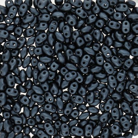 MiniDuo 2x4 mm - Pastel Dark Grey / Hematite - PerlineBeads