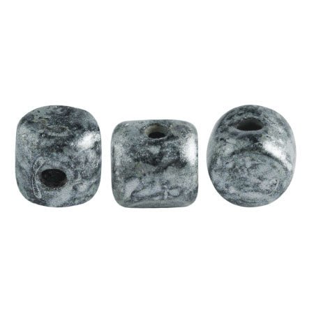 Minos® par Puca® - Metallic Mat Old Silver Spotted - PerlineBeads