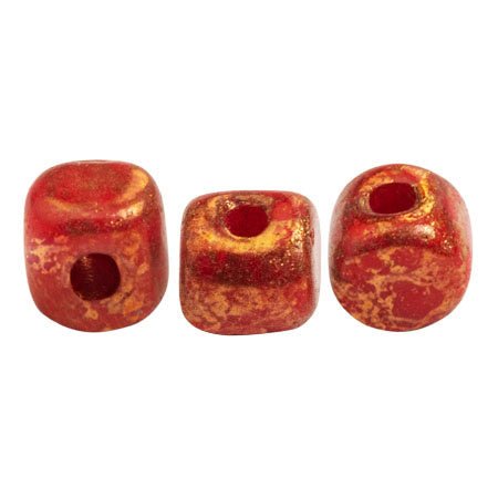 Minos® par Puca® - Opaque Coral Red Bronze - PerlineBeads