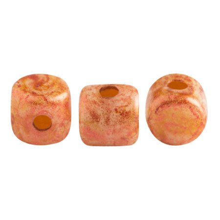 Minos® par Puca® - Opaque Salmon Spotted - PerlineBeads