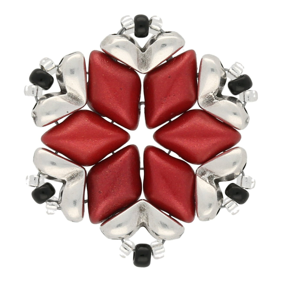 Mitakas-GemDuo Side Bead - Antique Silver Plate - PerlineBeads